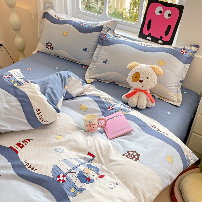 91家纺网 家纺一手货源 找家纺 依庭 2025新款全棉印花花卉款四件套单品系列-四件套 星夜号