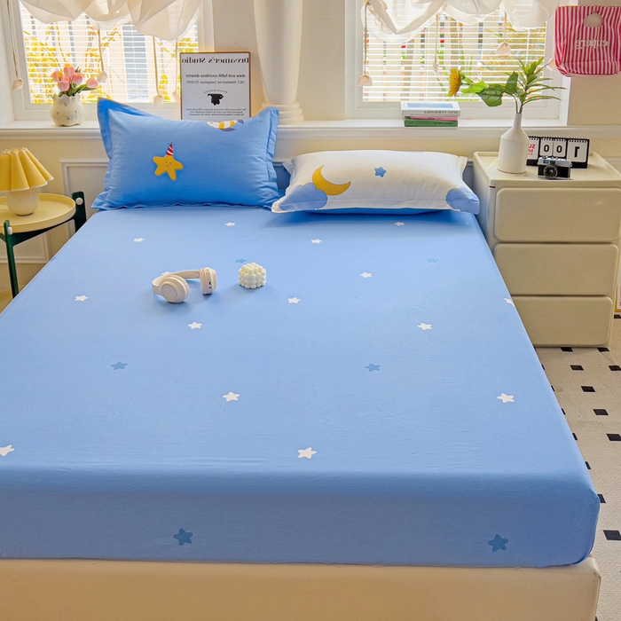 91家纺网 家纺一手货源 找家纺 依庭 2025新款全棉印花花卉款四件套单品系列-单床笠 水上乐园