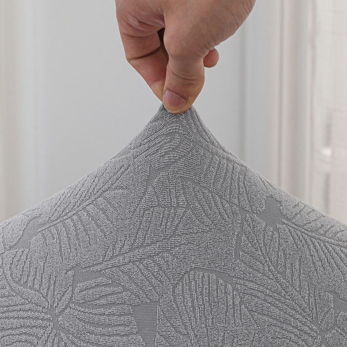 91家纺网 家纺一手货源 找家纺 2025新款防尘防滑斗柜套裙边-小树叶系列 银灰