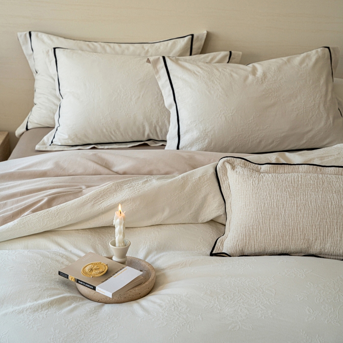 91家纺网 家纺一手货源 找家纺 （总）2025新款云感超柔60支厚织提花浮雕四件套-棉屿时光