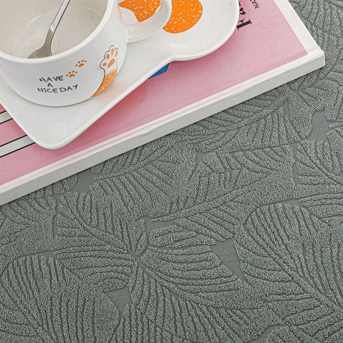 91家纺网 家纺一手货源 找家纺 2025新款防尘防滑斗柜套裙边-小树叶系列 豆绿