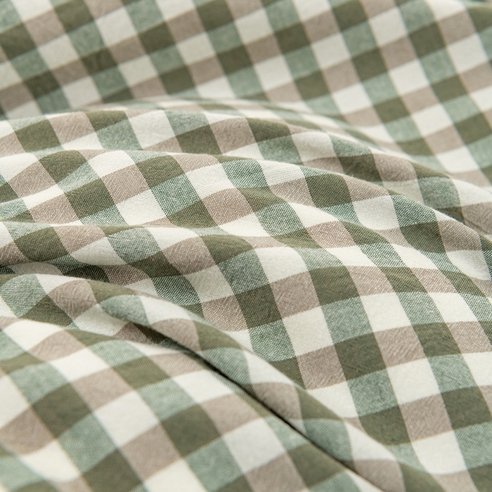 91家纺网 家纺一手货源 找家纺 居美良品 2025新款100%全棉色织水洗棉四件套 绿小格