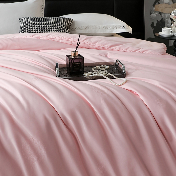 91家纺网 家纺一手货源 找家纺 畅畅家纺 2025新款100%柞蚕丝被野生天然纯蚕丝全棉提花夏被子春秋被冬被子被芯柞蚕丝 双喜-淑女粉