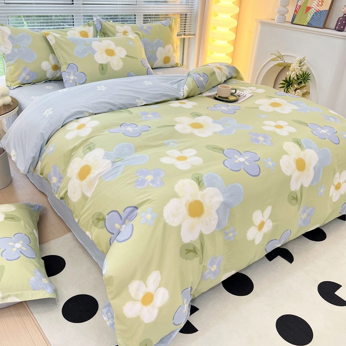 91家纺网 家纺一手货源 找家纺 依庭 2025新款全棉印花花卉款四件套单品系列-四件套 雅秀