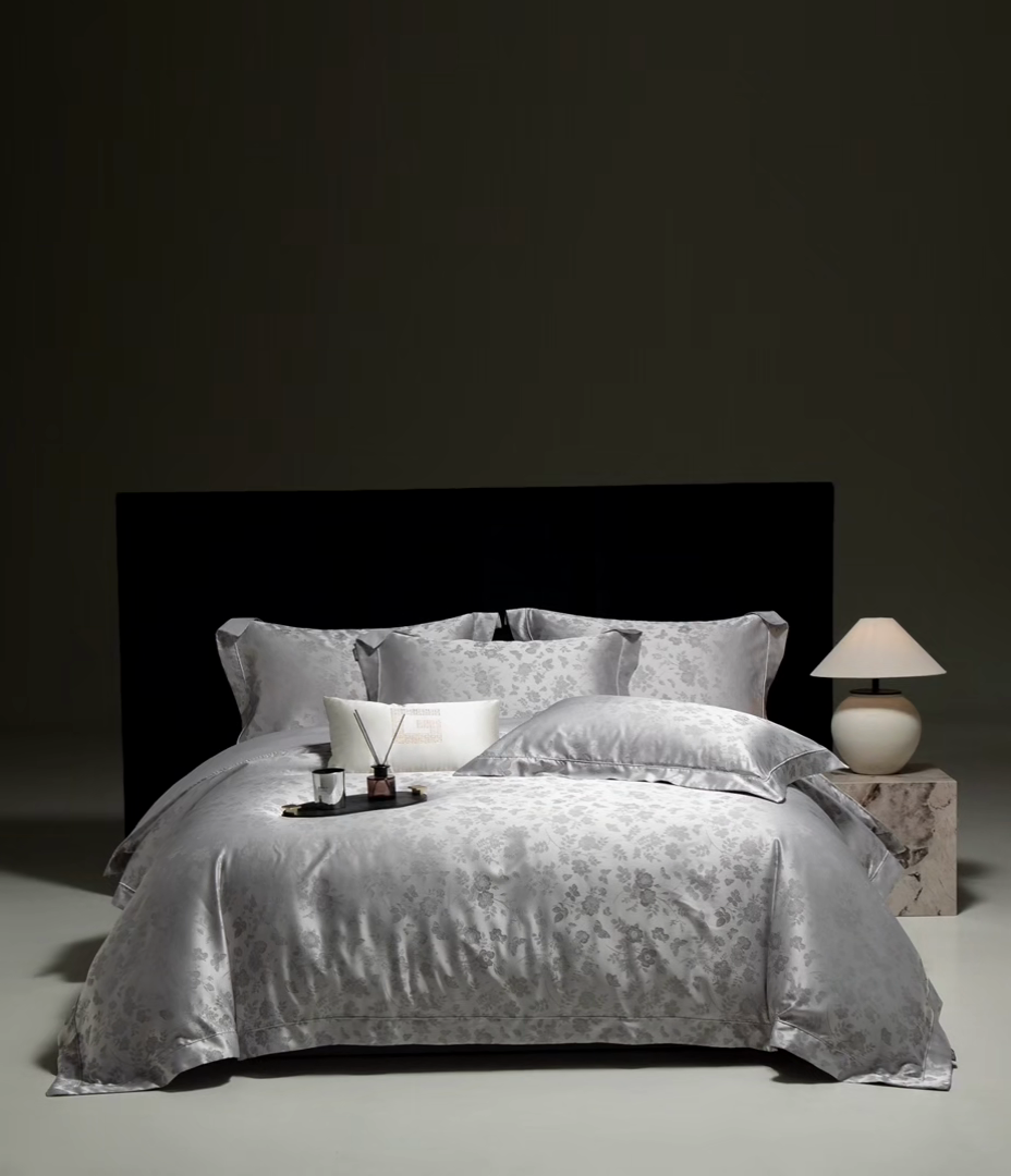 91家纺网 家纺一手货源 找家纺 张公子婚庆馆 2025新款长绒棉高精密色织大提花抗皱埋绳工艺系列 羽蝶