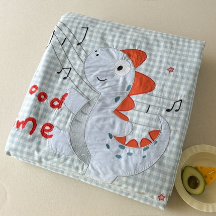 鸣升家纺  2025新款精梳全棉纯棉绣花夏被夏凉被空调被 音乐恐龙