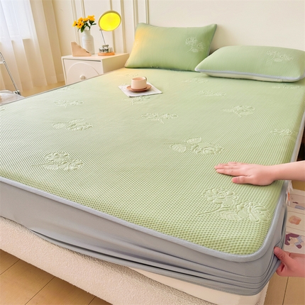 恒爱   2025新款冰丝牡丹花床笠 抹茶绿