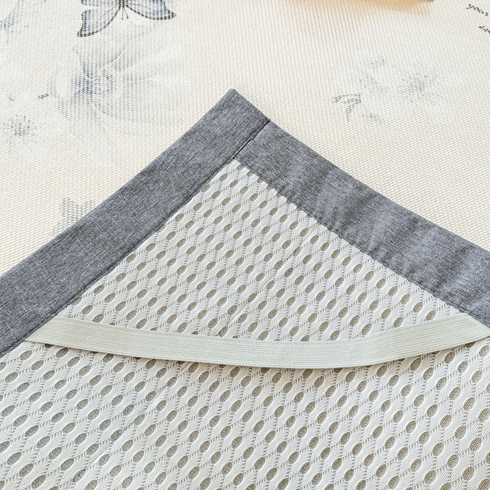 91家纺网 家纺一手货源 找家纺 2025新款A类抗菌数码印花冰藤席 水墨蝶舞