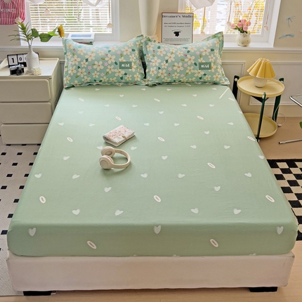 91家纺网 家纺一手货源 找家纺 （总）依庭 2025新款全棉印花花卉款四件套单品系列-单床笠