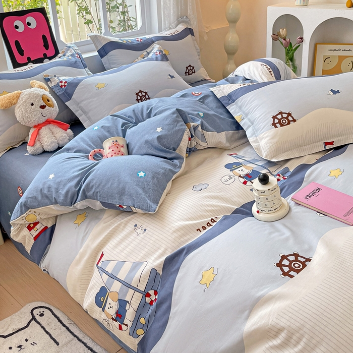 91家纺网 家纺一手货源 找家纺 依庭 2025新款全棉印花花卉款四件套单品系列-四件套 星夜号