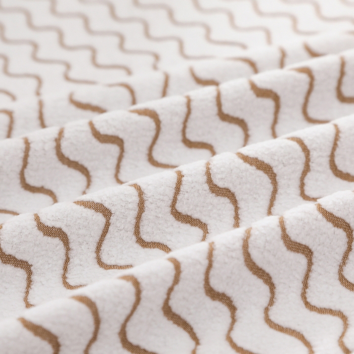 91家纺网 家纺一手货源 找家纺 2025新款防滑防尘斗柜套裙边-水波纹系列 咖色