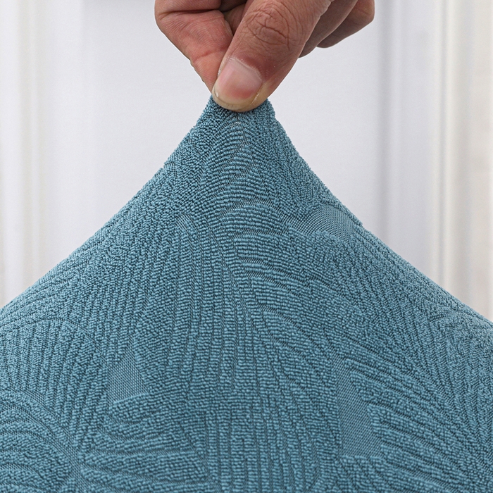 91家纺网 家纺一手货源 找家纺 2025新款防尘防滑斗柜套裙边-小树叶系列 水蓝