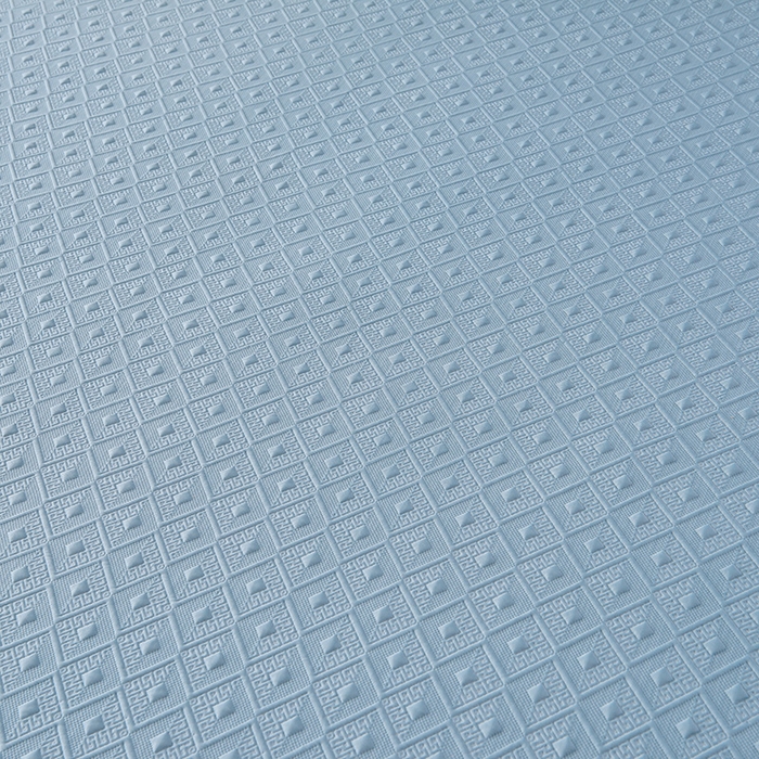 91家纺网 家纺一手货源 找家纺 畅畅家纺 2025新款立体提花凉豆豆席床裙款凉席 时尚空间-蓝