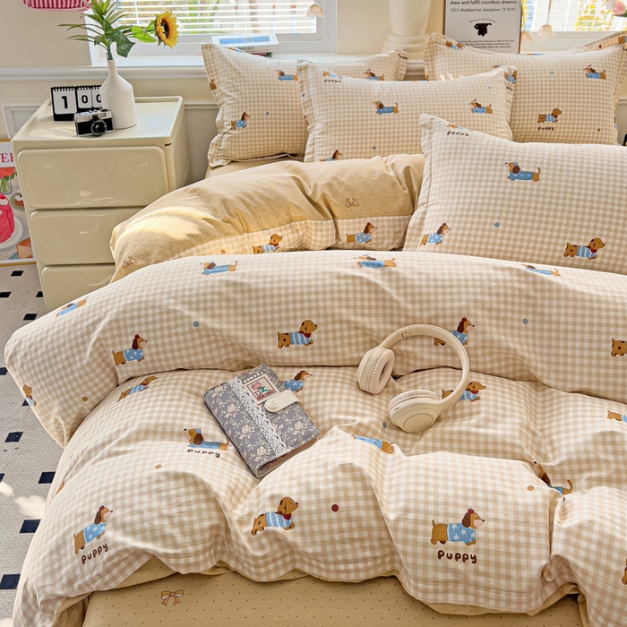 91家纺网 家纺一手货源 找家纺 （总）依庭 2025新款全棉印花花卉款四件套单品系列-四件套