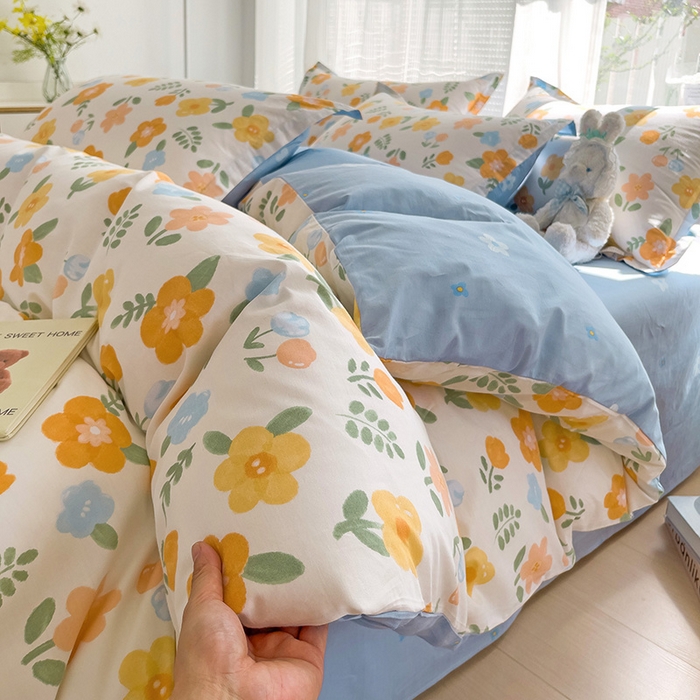 91家纺网 家纺一手货源 找家纺 依庭 2025新款全棉印花花卉款四件套单品系列-四件套 迎曼