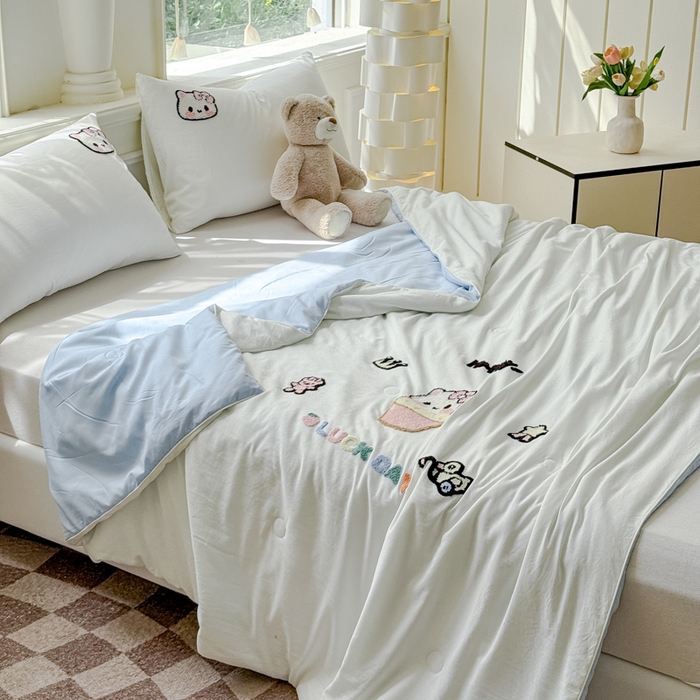 91家纺网 家纺一手货源 找家纺 （总）2025新款水洗棉毛巾绣夏被卡通夏凉被薄被子