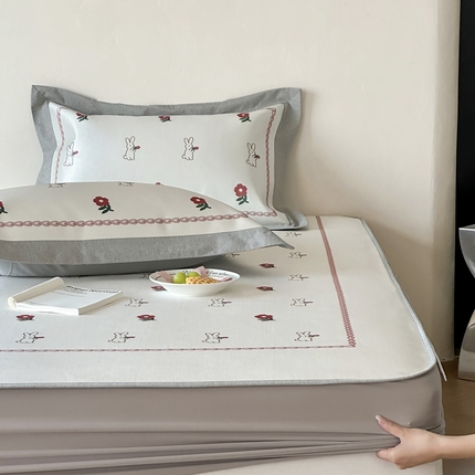 橘滋2025新款高端轻奢简约数码印花冰丝席[淘宝抖音线上控价：308/328/358元（券后不得低于此价‼️）] 兔梦花笺