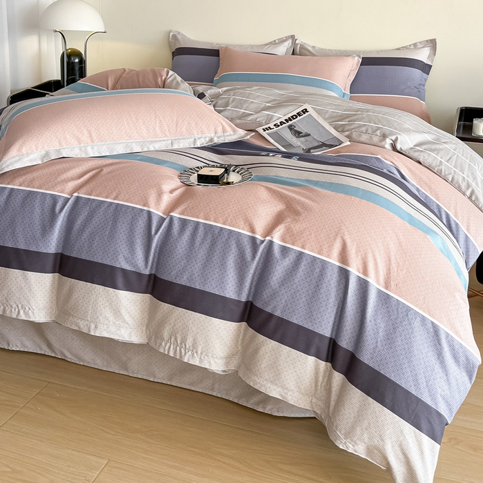 91家纺网 家纺一手货源 找家纺 依庭 2025新款全棉印花花卉款四件套单品系列-四件套 星空-玉