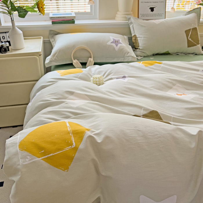 91家纺网 家纺一手货源 找家纺 依庭 2025新款全棉印花花卉款四件套单品系列-四件套 星烁