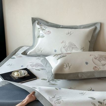 橘滋  2025新款高端轻奢简约数码印花冰丝席-床席 野趣