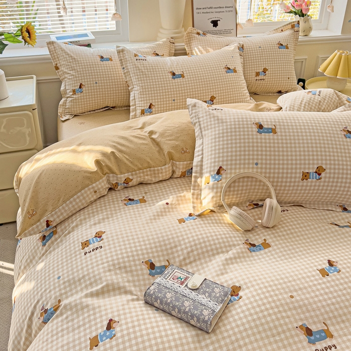 91家纺网 家纺一手货源 找家纺 （总）依庭 2025新款全棉印花花卉款四件套单品系列-四件套