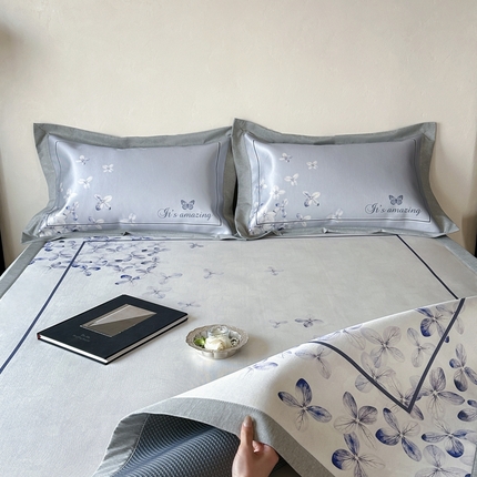 橘滋  2025新款高端轻奢简约数码印花冰丝席-床席 爱琴海微风