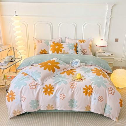 91家纺网 家纺一手货源 找家纺 （总）依庭 2025新款全棉印花花卉款四件套单品系列-四件套