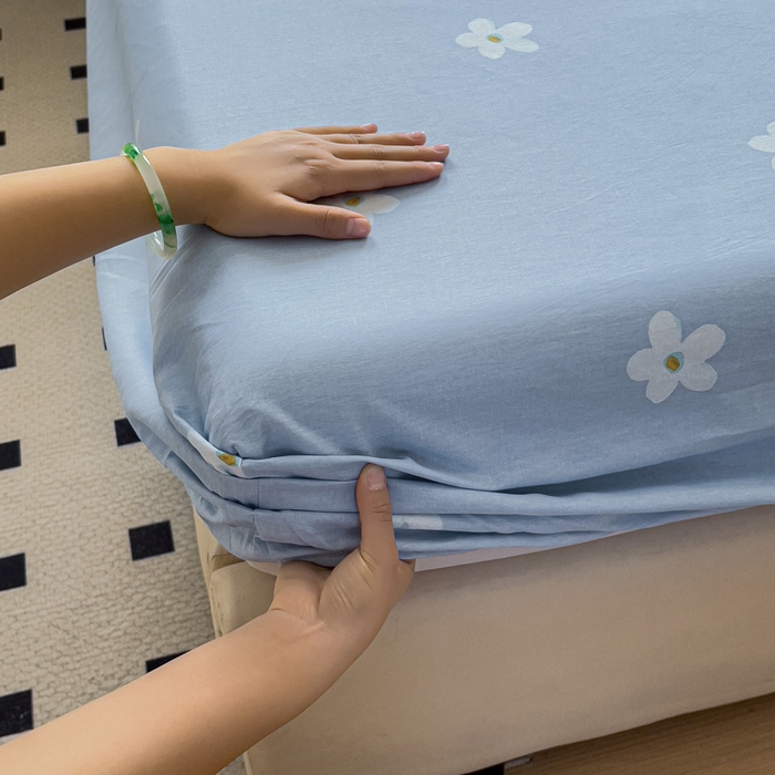 91家纺网 家纺一手货源 找家纺 依庭 2025新款全棉印花花卉款四件套单品系列-单床笠 晚色芳莲