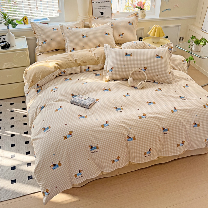 91家纺网 家纺一手货源 找家纺 （总）依庭 2025新款全棉印花花卉款四件套单品系列-四件套