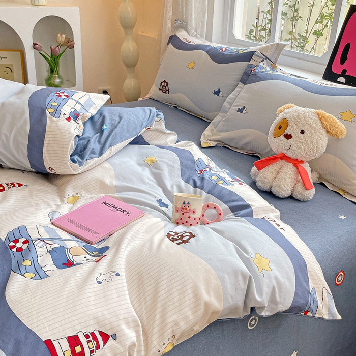 91家纺网 家纺一手货源 找家纺 依庭 2025新款全棉印花花卉款四件套单品系列-四件套 星夜号