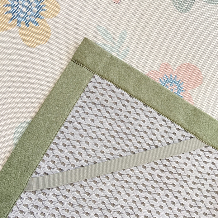 91家纺网 家纺一手货源 找家纺 2025新款A类抗菌数码印花冰藤席 花丛兔