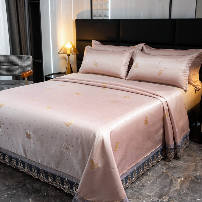 91家纺网 家纺一手货源 找家纺 席皇后  2025新款可机洗抗菌提花冰丝席 爱心