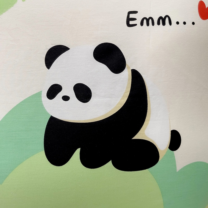 91家纺网 家纺一手货源 找家纺 依庭 2025新款全棉印花花卉款四件套单品系列-四件套 熊猫乐园