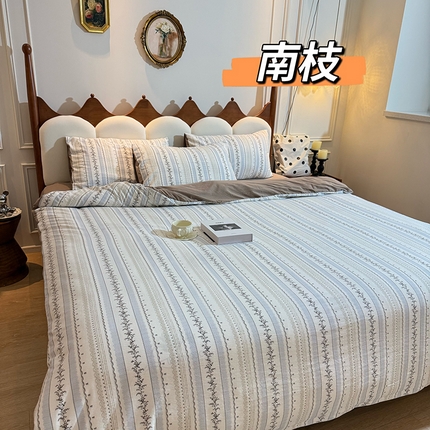 91家纺网 家纺一手货源 找家纺 （总）美丽坊 2025新款双层纱A类提花沐纱棉木棉四件套