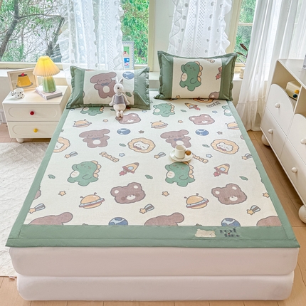 2025新款A类抗菌数码印花冰藤席 极地乐园