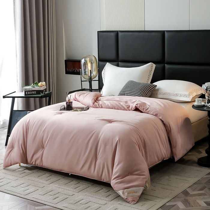 91家纺网 家纺一手货源 找家纺 畅畅家纺 2025新款100%黄金桑蚕丝被全棉提花桑蚕丝被高端婚庆被子夏凉被空调被春秋被冬被双人被 双喜-柔情玉