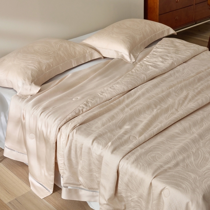 91家纺网 家纺一手货源 找家纺 黛舒家居 2025新款60S兰精天丝精美提花夏被-艾迪斯 艾迪斯-香槟