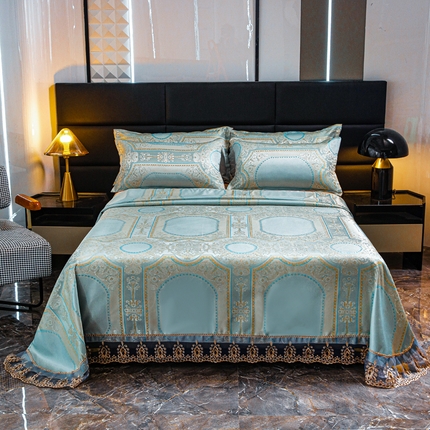 席皇后  2025新款可机洗抗菌提花冰丝席 金碧辉煌