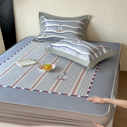 91家纺网 家纺一手货源 找家纺 橘滋2025新款高端轻奢简约数码印花冰丝席[淘宝抖音线上控价：308/328/358元（券后不得低于此价‼️）] 芬兰之梦