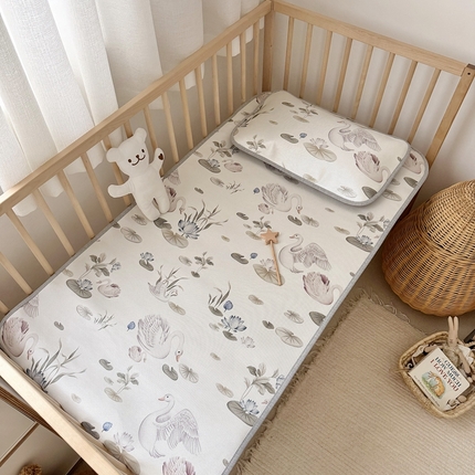 91家纺网 家纺一手货源 找家纺 （总）橘滋  2025夏日高端A类北欧原创卡通可爱数码印花婴儿席幼儿园冰丝席凉席童席