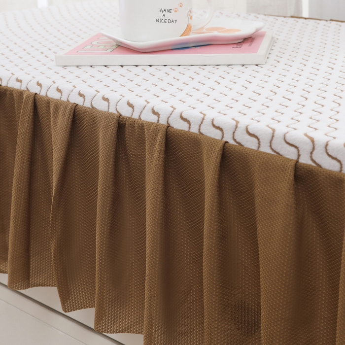 91家纺网 家纺一手货源 找家纺 2025新款防滑防尘斗柜套裙边-水波纹系列 咖色