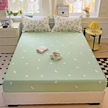 91家纺网 家纺一手货源 找家纺 （总）依庭 2025新款全棉印花花卉款四件套单品系列-单床笠