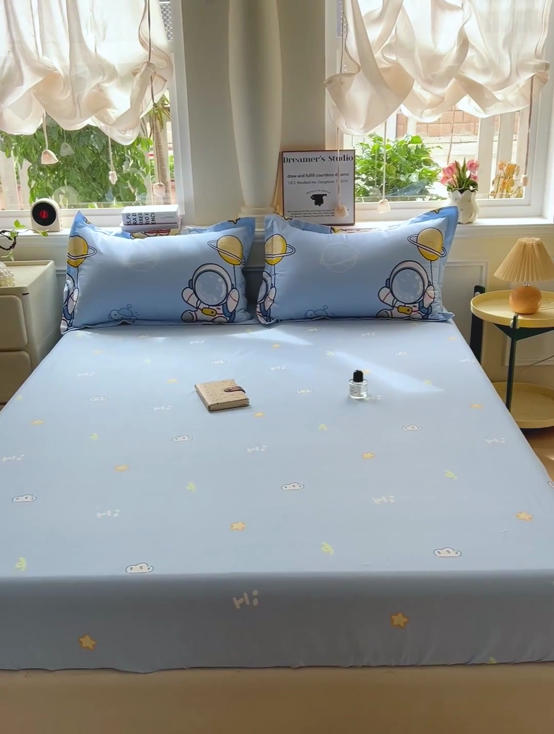 91家纺网 家纺一手货源 找家纺 依庭 2025新款全棉印花花卉款四件套单品系列-单床笠 探索星球