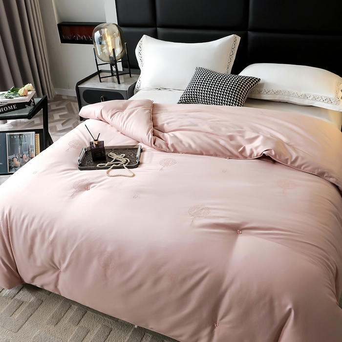 91家纺网 家纺一手货源 找家纺 畅畅家纺 2025新款100%双宫桑蚕丝被全棉提花桑蚕丝被高端婚庆被子夏凉被空调被春秋被冬被双人被 双喜-柔情玉