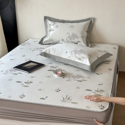 橘滋2025新款高端轻奢简约数码印花冰丝席[淘宝抖音线上控价：308/328/358元（券后不得低于此价‼️）] 野趣