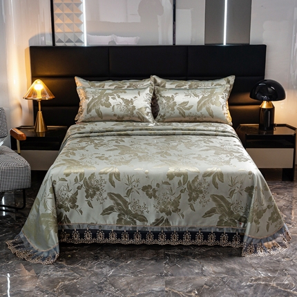 席皇后  2025新款可机洗抗菌提花冰丝席 青枝夏【绿】