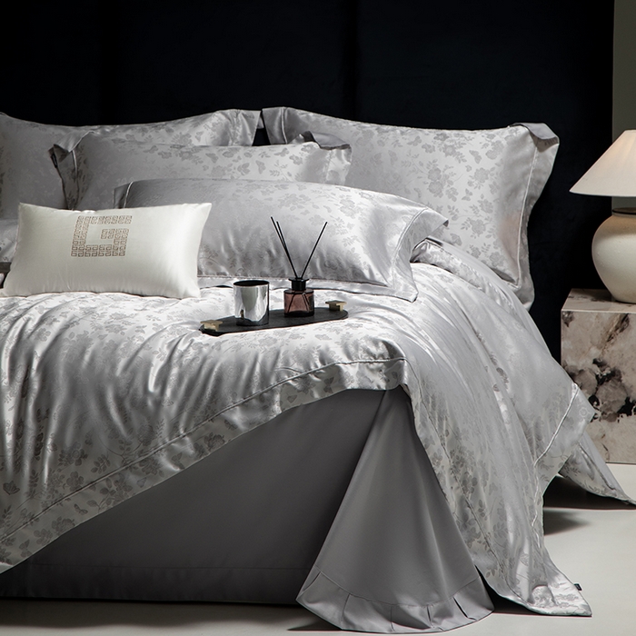 91家纺网 家纺一手货源 找家纺 张公子婚庆馆 2025新款长绒棉高精密色织大提花抗皱埋绳工艺系列 羽蝶