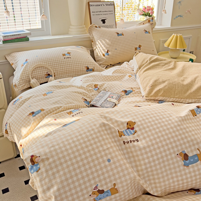 91家纺网 家纺一手货源 找家纺 （总）依庭 2025新款全棉印花花卉款四件套单品系列-四件套