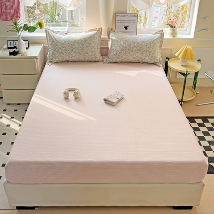 91家纺网 家纺一手货源 找家纺 （总）依庭 2025新款全棉印花花卉款四件套单品系列-单床笠