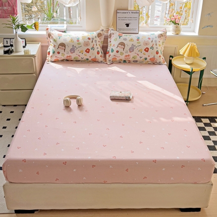 91家纺网 家纺一手货源 找家纺 （总）依庭 2025新款全棉印花花卉款四件套单品系列-单床笠